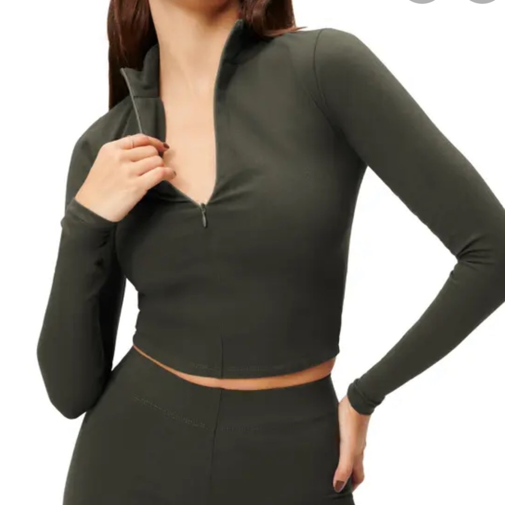 Good American Crop Zip Long Sleeve